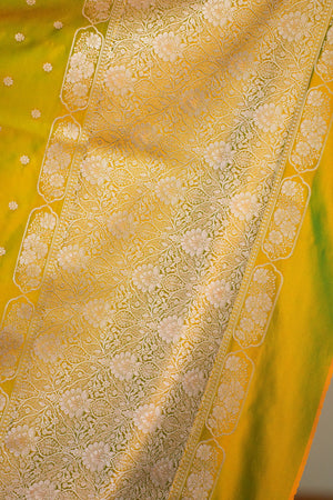 Haritā : Mashru Katan Silk Banarasi Saree Sathiraa Sarees