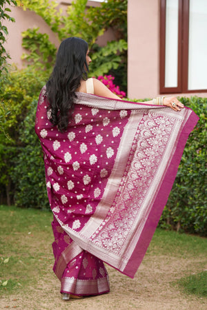 Naira : Woven Design Zari Silk Blend in Heavy Banarsi Sathiraa Sarees