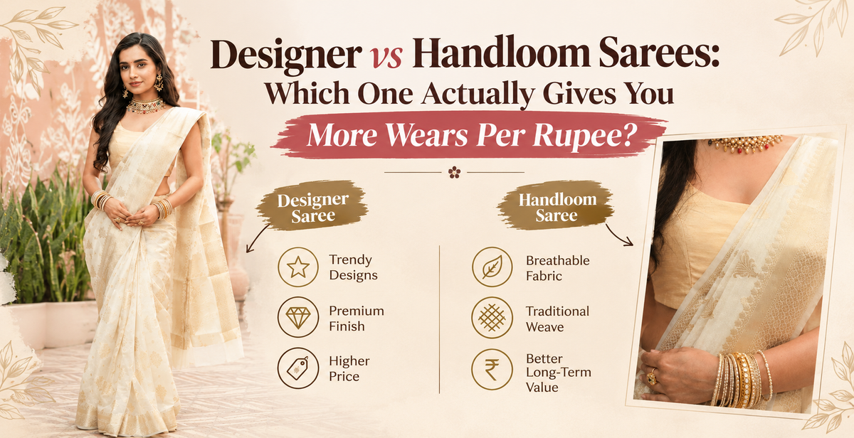 Designer vs Handloom Sarees: Which One Actually Gives You More Wears Per Rupee?
