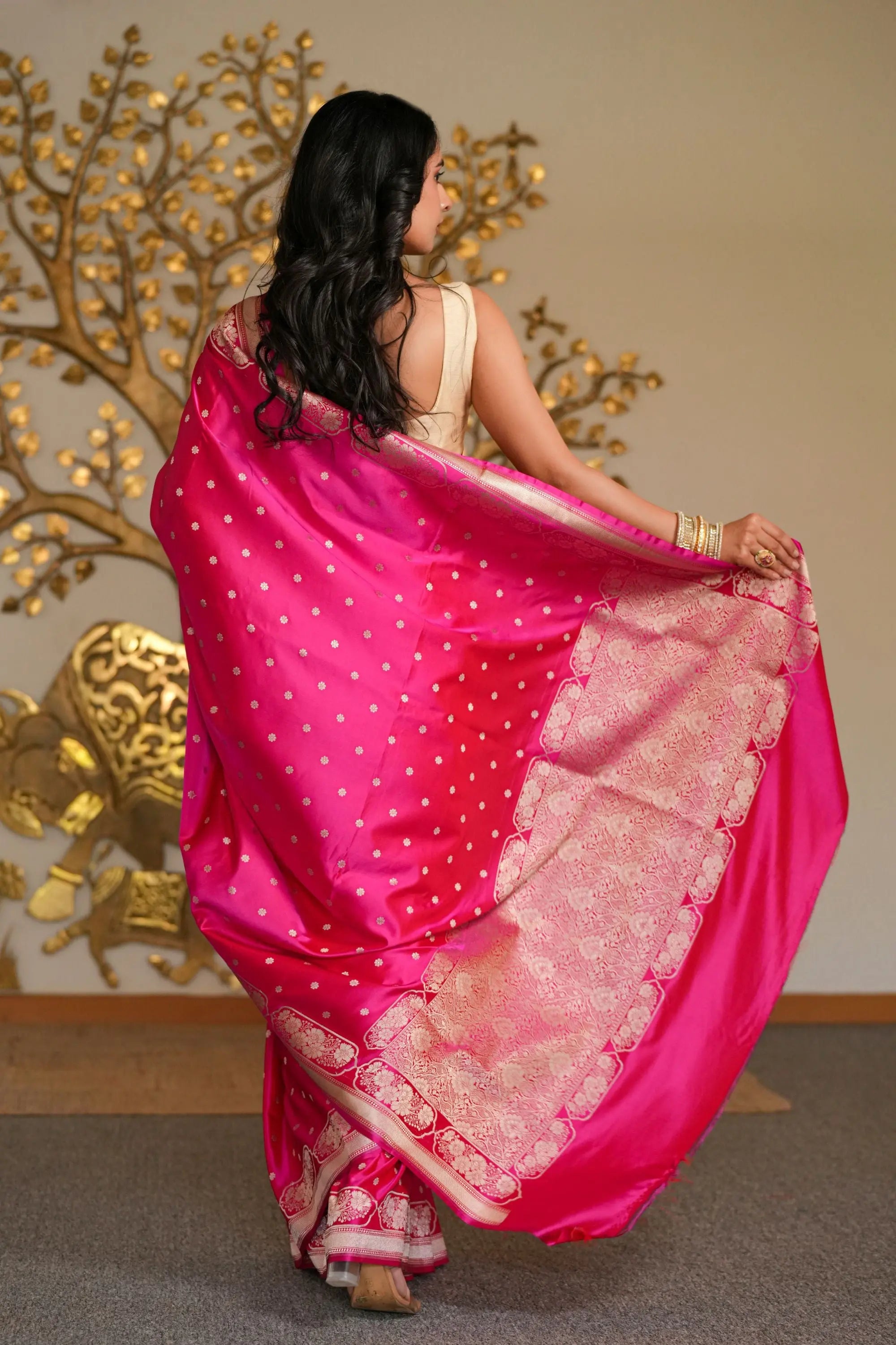 Image of Ruhani : Mashru Katan Banarsi Saree Sathiraa Sarees