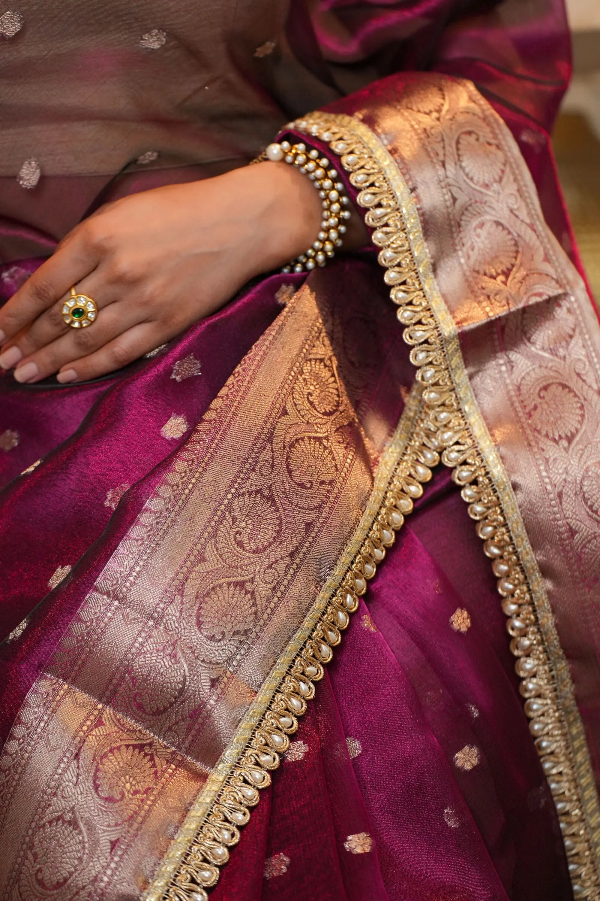 Image of Radhika : Pure Tissue Silk Banarsi Saree Sathiraa Sarees