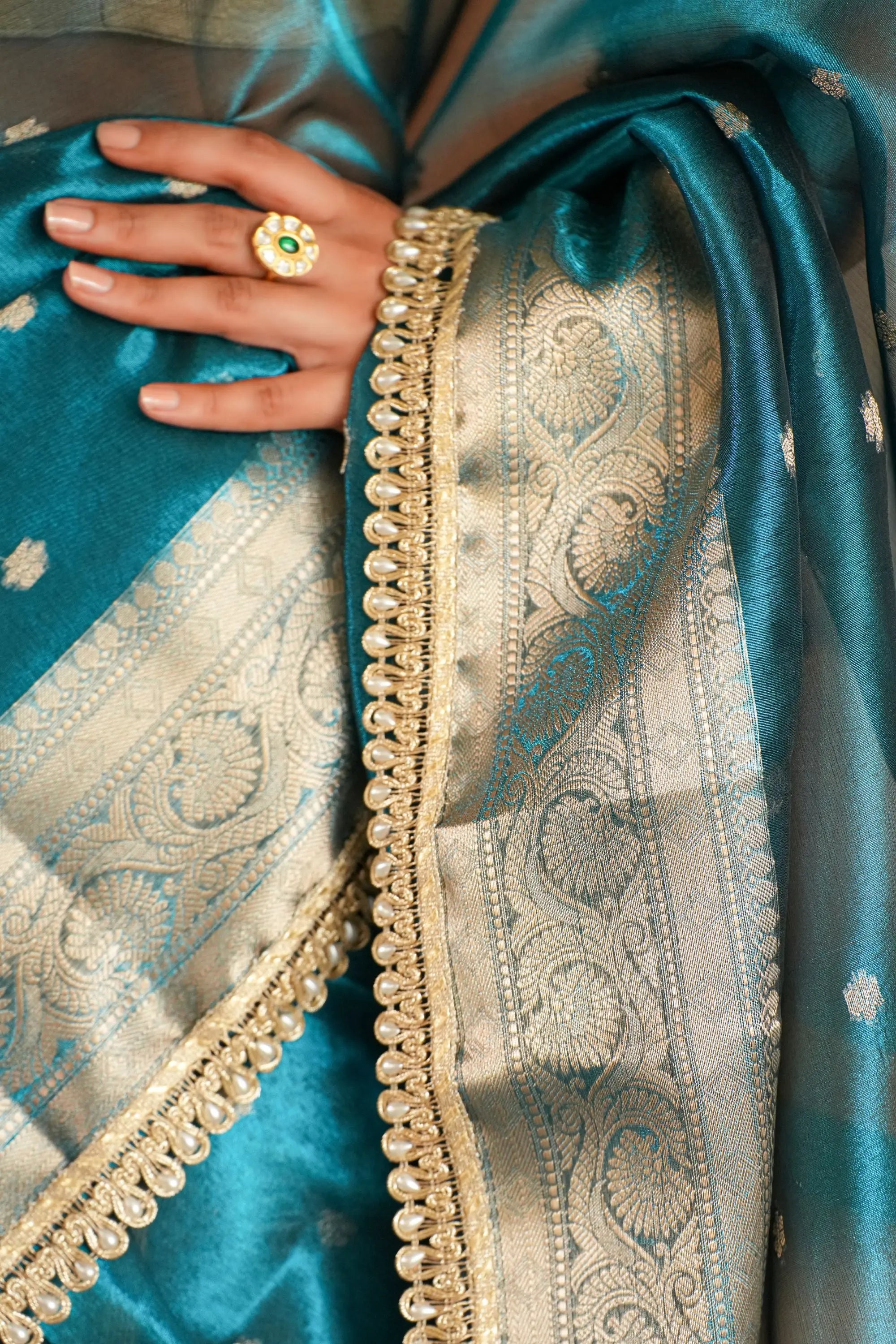 Image of Rishika : Banarasi Ethnic Motifs Zari Saree Sathiraa Sarees