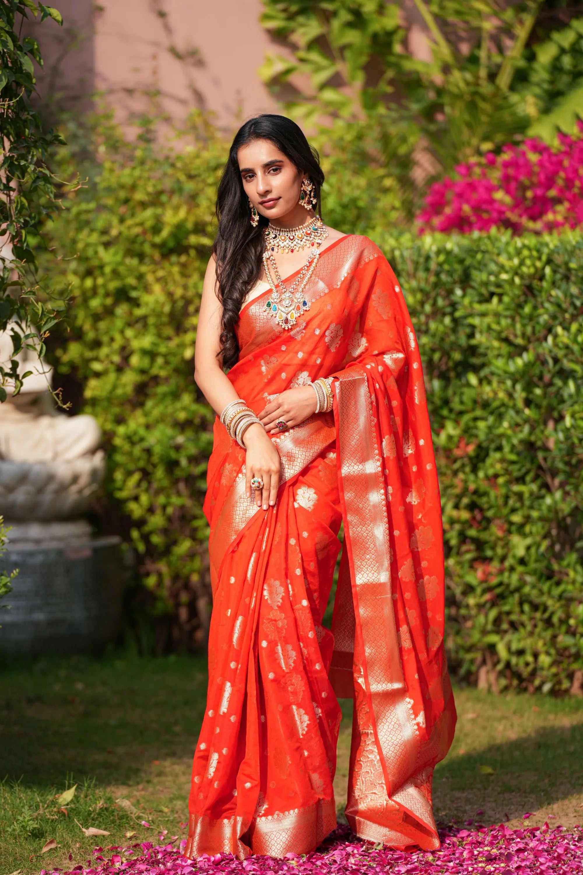 Image of Kavya : Woven Design Zari Silk Blend in Heavy Banarsi Sathiraa Sarees