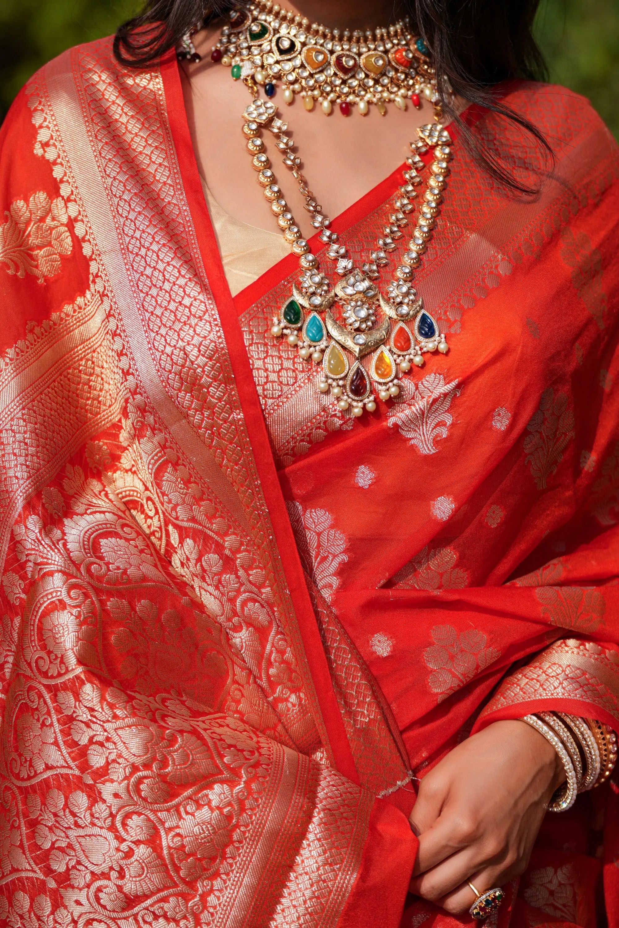Image of Kavya : Woven Design Zari Silk Blend in Heavy Banarsi Sathiraa Sarees